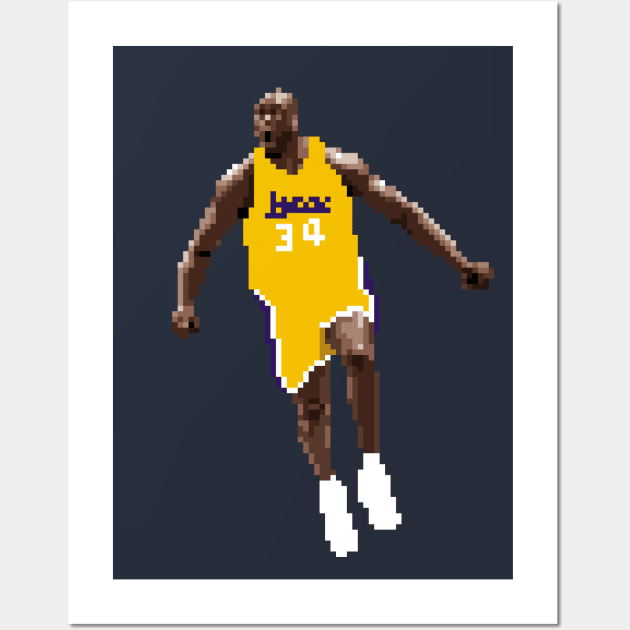 Shaquille O'Neal Pixel Celebration Wall Art by qiangdade